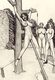 Crucifixion - keep in whipping her tits all day by Badia