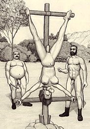 Crucifixion - keep in whipping her tits all day by Badia